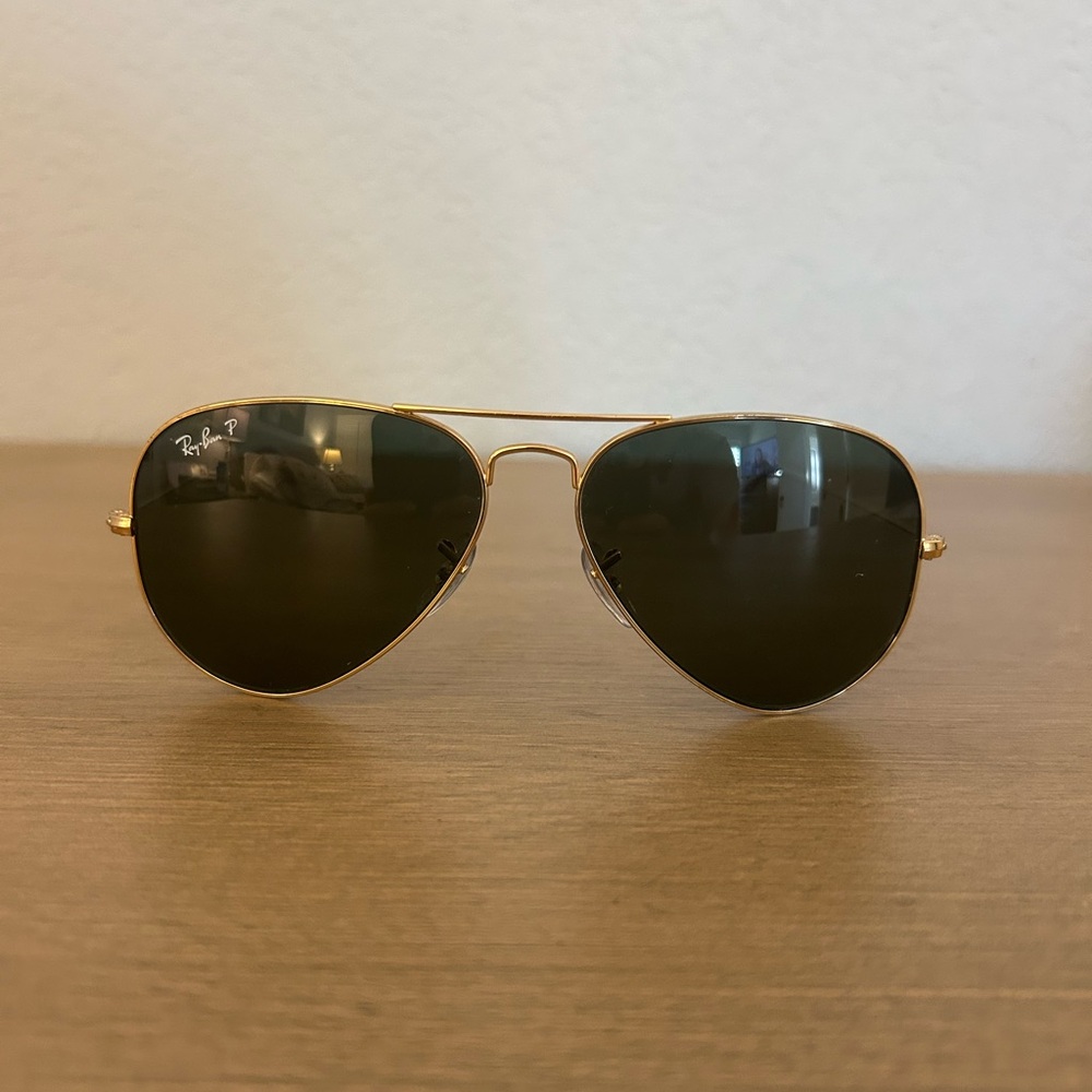 Ray-Ban Classic Gold Aviators, Polarized Green Lens, RB3025